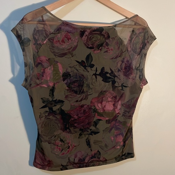 Floral Mesh Top - Picture 2 of 5